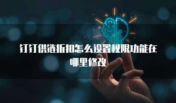 钉钉供链折扣怎么设置权限功能在哪里修改