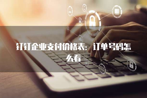 钉钉企业支付价格表:订单号码怎么看