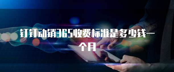 钉钉动销365收费标准是多少钱一个月