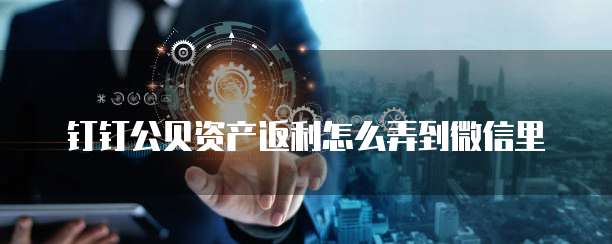 钉钉公贝资产返利怎么弄到微信里