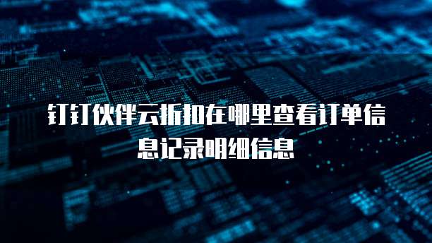 钉钉伙伴云折扣在哪里查看订单信息记录明细信息