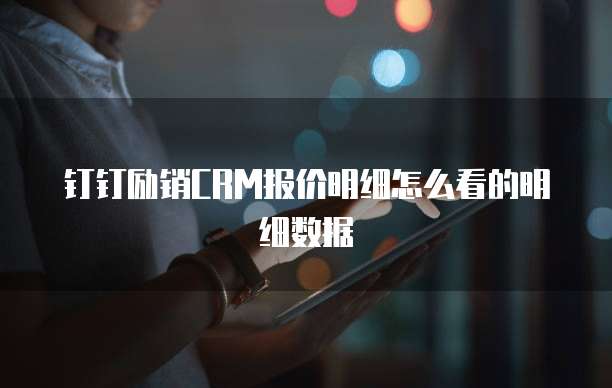 钉钉励销CRM报价明细怎么看的明细数据