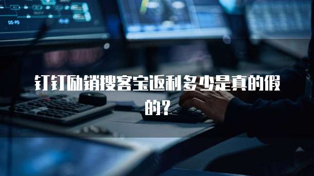 钉钉励销搜客宝返利多少是真的假的?