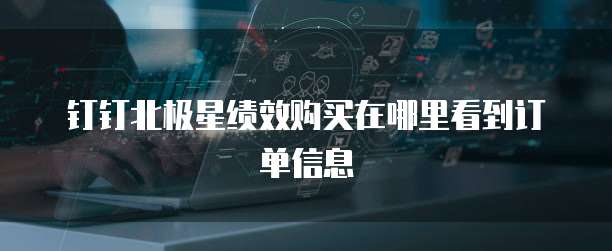 钉钉北极星绩效购买在哪里看到订单信息