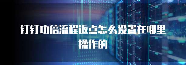 钉钉功倍流程返点怎么设置在哪里操作的