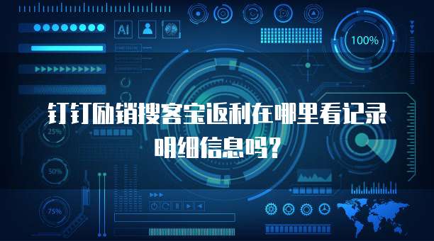钉钉励销搜客宝返利在哪里看记录明细信息吗?