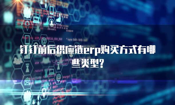 钉钉前后供应链erp购买方式有哪些类型?