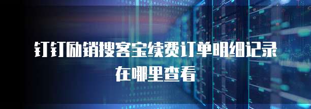 钉钉励销搜客宝续费订单明细记录在哪里查看