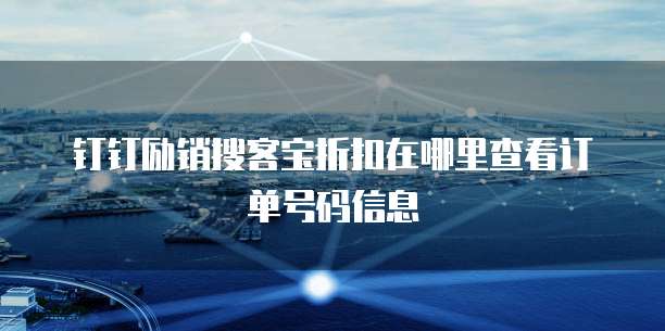 钉钉励销搜客宝折扣在哪里查看订单号码信息