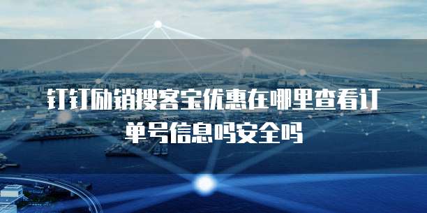 钉钉励销搜客宝优惠在哪里查看订单号信息吗安全吗
