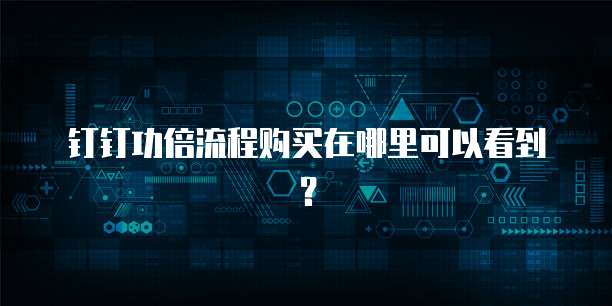 钉钉功倍流程购买在哪里可以看到?