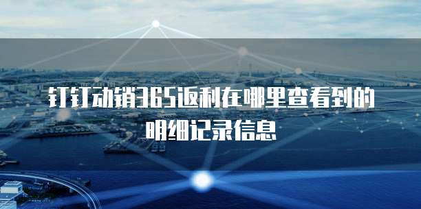 钉钉动销365返利在哪里查看到的明细记录信息