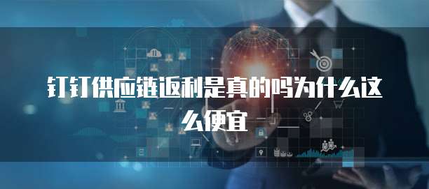 钉钉供应链返利是真的吗为什么这么便宜