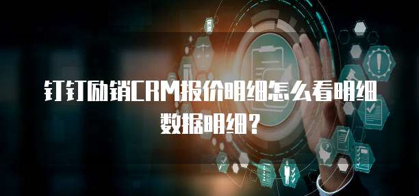钉钉励销CRM报价明细怎么看明细数据明细?