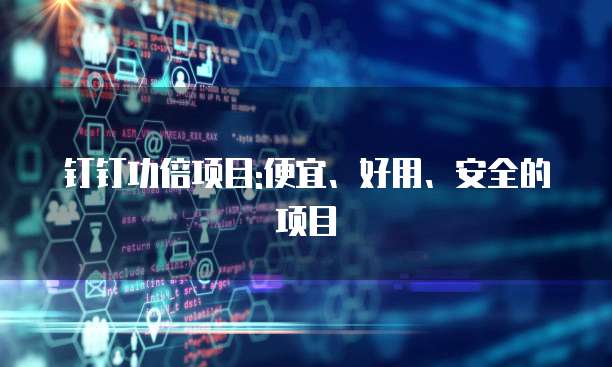 钉钉功倍项目:便宜、好用、安全的项目