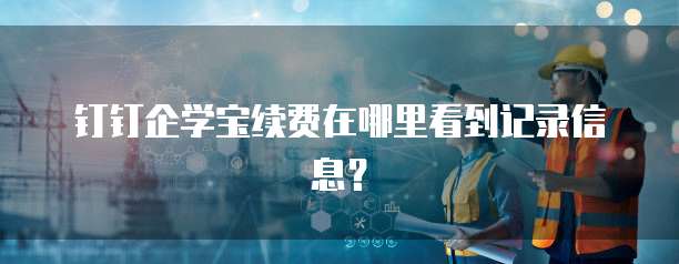 钉钉企学宝续费在哪里看到记录信息?