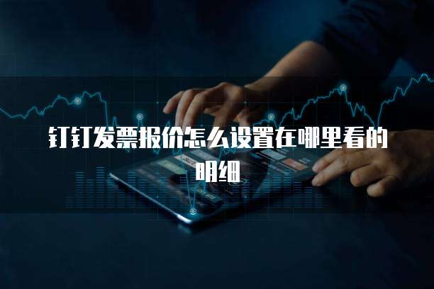 钉钉发票报价怎么设置在哪里看的明细