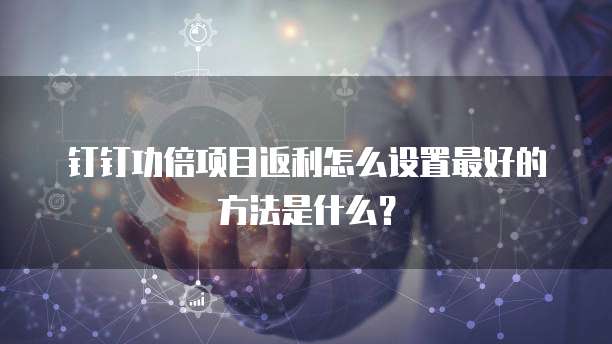 钉钉功倍项目返利怎么设置最好的方法是什么?