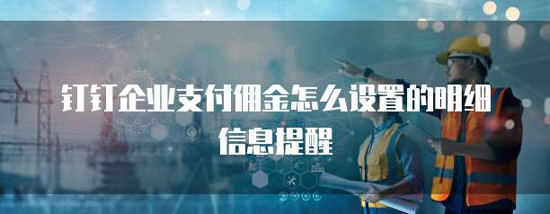 钉钉企业支付佣金怎么设置的明细信息提醒