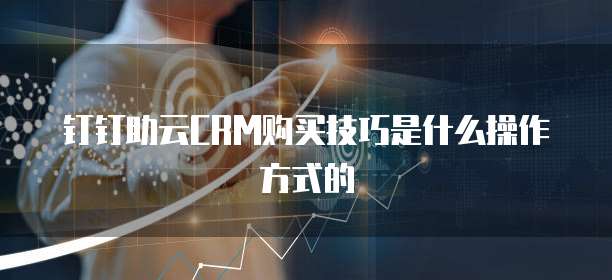 钉钉助云CRM购买技巧是什么操作方式的