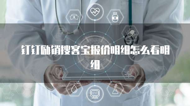 钉钉励销搜客宝报价明细怎么看明细