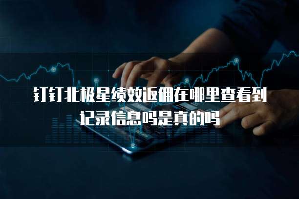 钉钉北极星绩效返佣在哪里查看到记录信息吗是真的吗