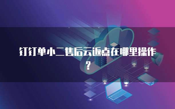 钉钉单小二售后云返点在哪里操作?