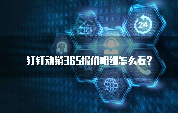 钉钉动销365报价明细怎么看?