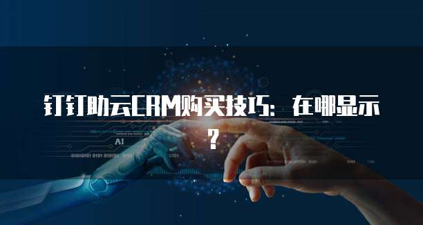 钉钉助云CRM购买技巧:在哪显示?