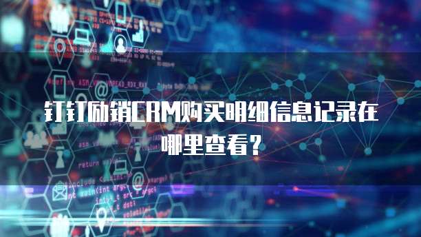 钉钉励销CRM购买明细信息记录在哪里查看?