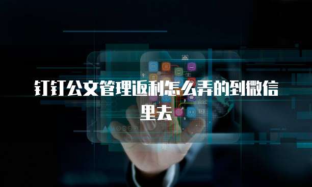 钉钉公文管理返利怎么弄的到微信里去