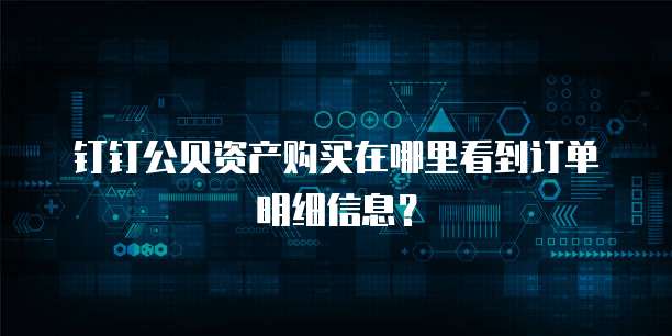 钉钉公贝资产购买在哪里看到订单明细信息?