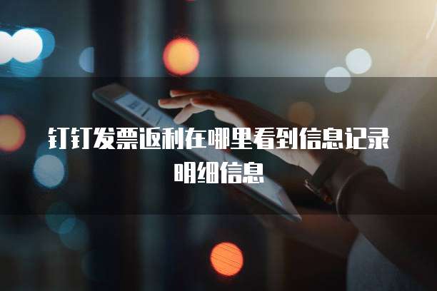 钉钉发票返利在哪里看到信息记录明细信息
