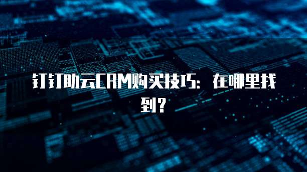 钉钉助云CRM购买技巧:在哪里找到?