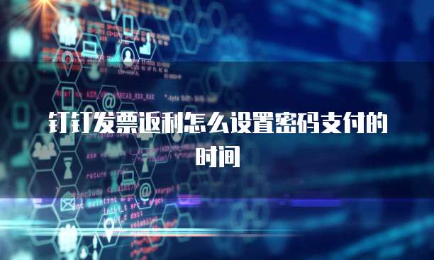 钉钉发票返利怎么设置密码支付的时间
