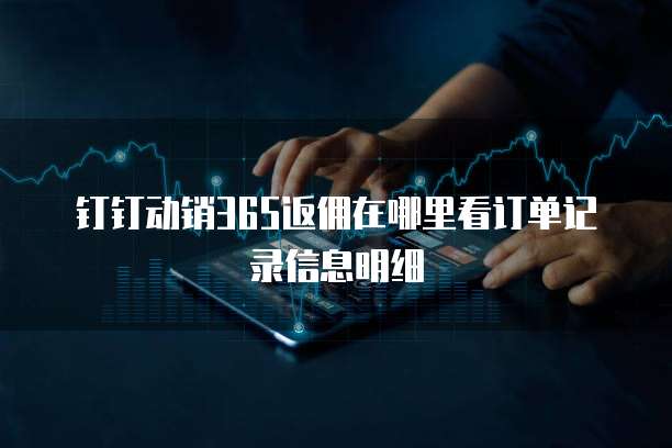 钉钉动销365返佣在哪里看订单记录信息明细