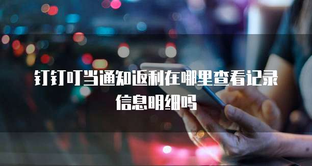 钉钉叮当通知返利在哪里查看记录信息明细吗