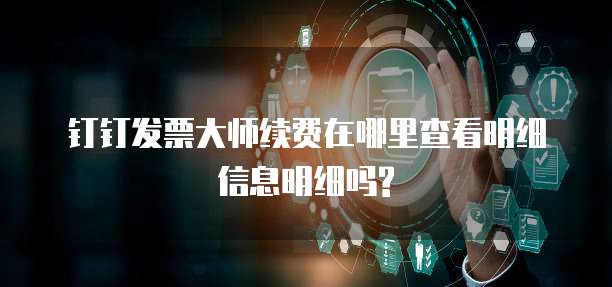 钉钉发票大师续费在哪里查看明细信息明细吗?