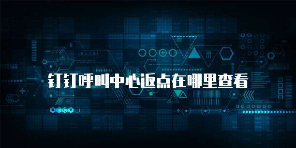 钉钉呼叫中心返点在哪里查看