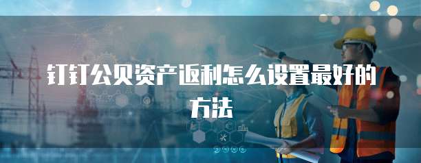 钉钉公贝资产返利怎么设置最好的方法