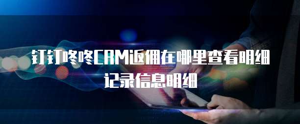 钉钉咚咚CRM返佣在哪里查看明细记录信息明细