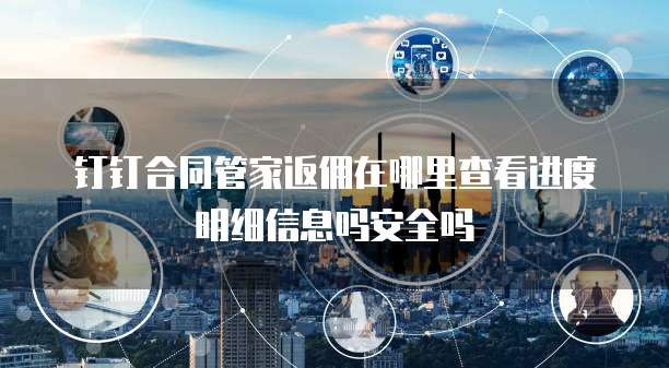 钉钉合同管家返佣在哪里查看进度明细信息吗安全吗