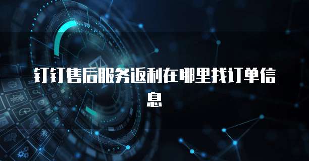 钉钉售后服务返利在哪里找订单信息
