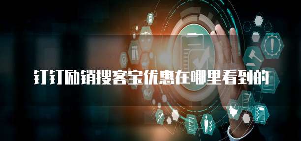 钉钉励销搜客宝优惠在哪里看到的