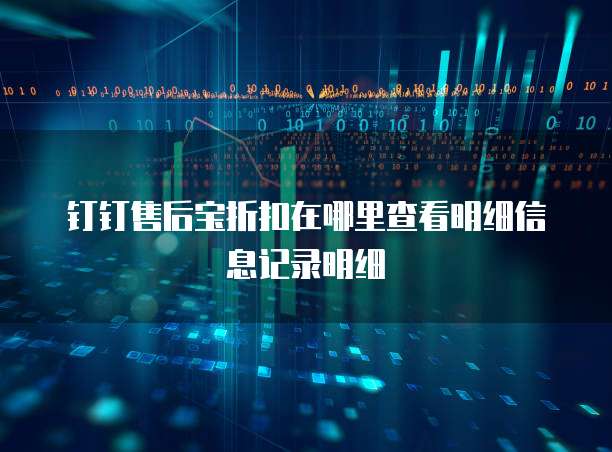 钉钉售后宝折扣在哪里查看明细信息记录明细