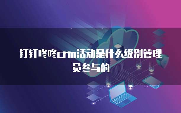 钉钉咚咚crm活动是什么级别管理员参与的