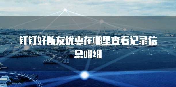 钉钉好队友优惠在哪里查看记录信息明细