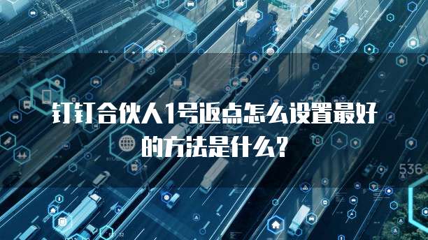 钉钉合伙人1号返点怎么设置最好的方法是什么?