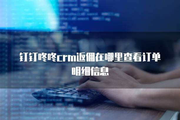 钉钉咚咚crm返佣在哪里查看订单明细信息