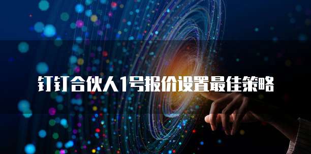 钉钉合伙人1号报价设置最佳策略